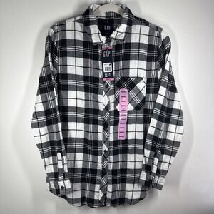 NWT GAP Women's Long Sleeve Button Down Relaxed Fit Flannel Shirt Small